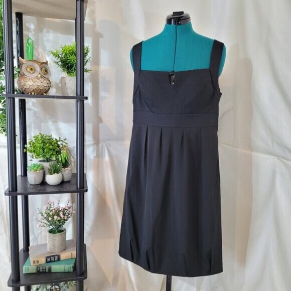 White House Black Market Dress Sleeveless Bubble Hem Square Neck - Size 14 - Picture 2 of 10